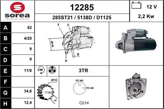 EAI 12285 - Motorino d'avviamento autozon.pro