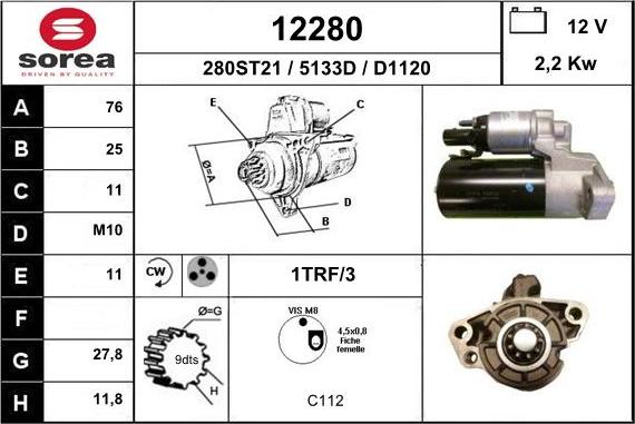 EAI 12280 - Motorino d'avviamento autozon.pro