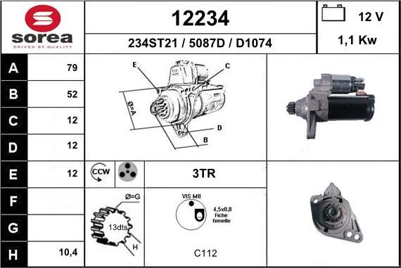 EAI 12234 - Motorino d'avviamento autozon.pro