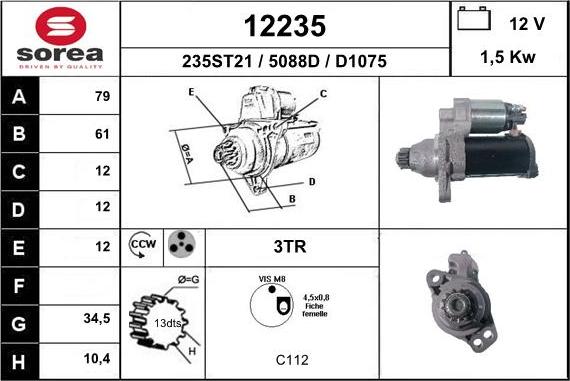 EAI 12235 - Motorino d'avviamento autozon.pro