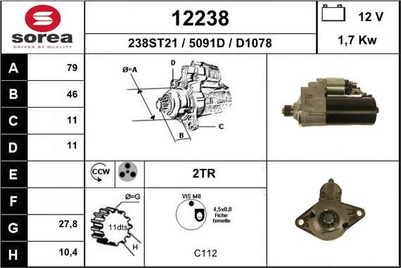 EAI 12238 - Motorino d'avviamento autozon.pro