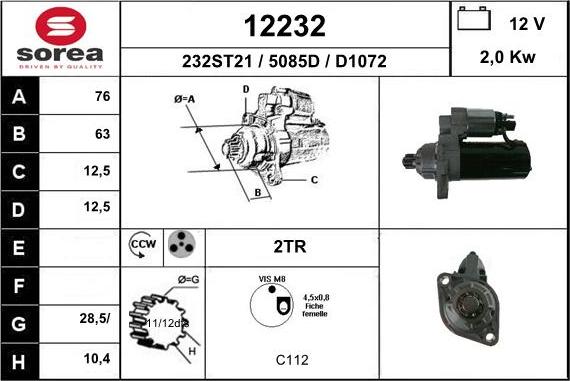 EAI 12232 - Motorino d'avviamento autozon.pro