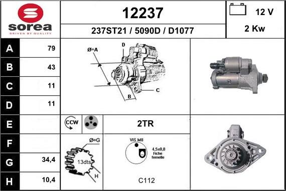 EAI 12237 - Motorino d'avviamento autozon.pro