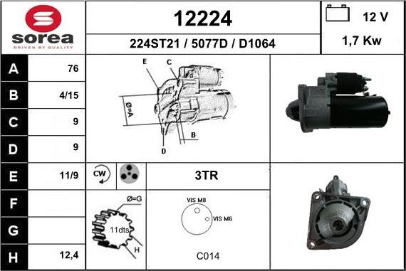 EAI 12224 - Motorino d'avviamento autozon.pro