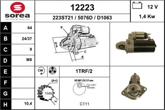 EAI 12223 - Motorino d'avviamento autozon.pro