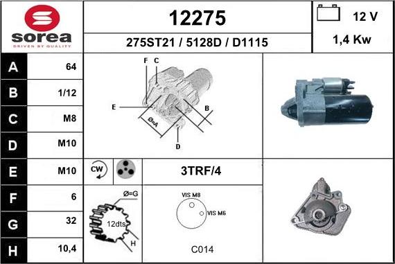 EAI 12275 - Motorino d'avviamento autozon.pro