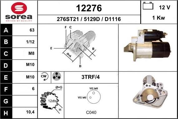 EAI 12276 - Motorino d'avviamento autozon.pro