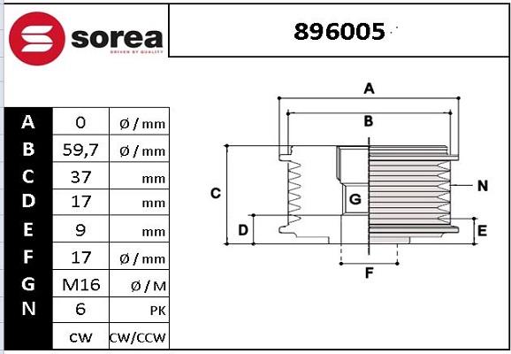 EAI 896005 - Puleggia cinghia, Alternatore autozon.pro