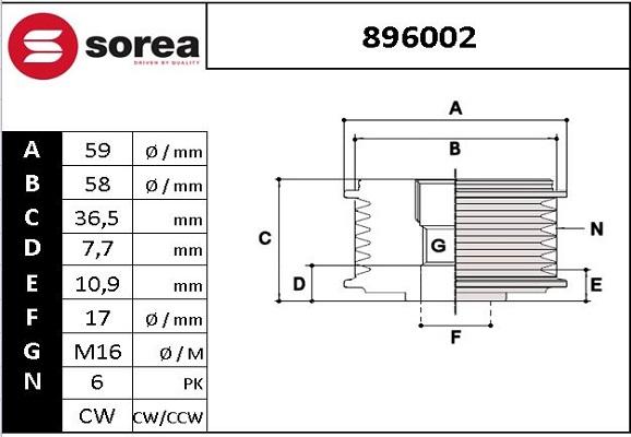 EAI 896002 - Puleggia cinghia, Alternatore autozon.pro