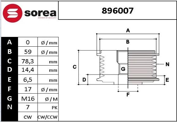 EAI 896007 - Puleggia cinghia, Alternatore autozon.pro