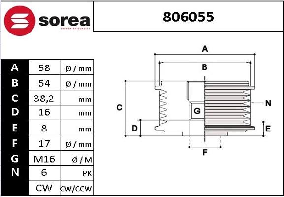 EAI 806055 - Puleggia cinghia, Alternatore autozon.pro