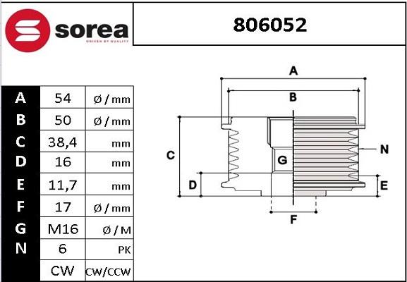 EAI 806052 - Puleggia cinghia, Alternatore autozon.pro