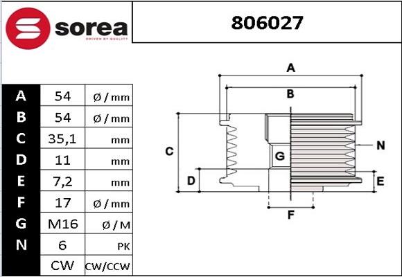 EAI 806027 - Puleggia cinghia, Alternatore autozon.pro