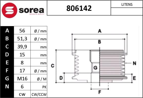 EAI 806142 - Puleggia cinghia, Alternatore autozon.pro