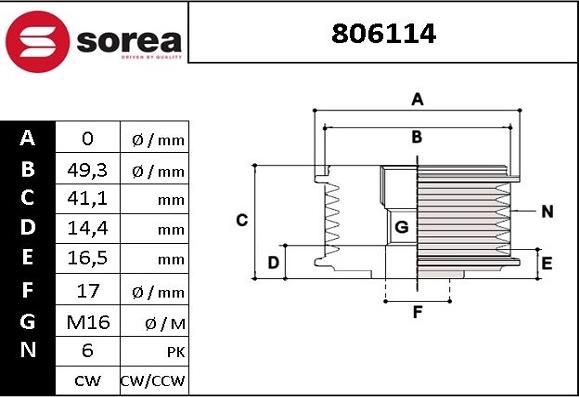 EAI 806114 - Puleggia cinghia, Alternatore autozon.pro