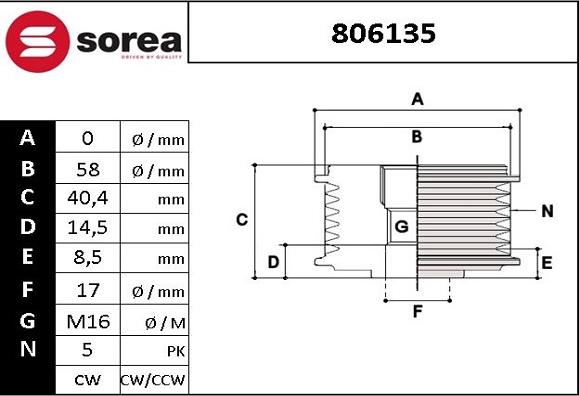 EAI 806135 - Puleggia cinghia, Alternatore autozon.pro