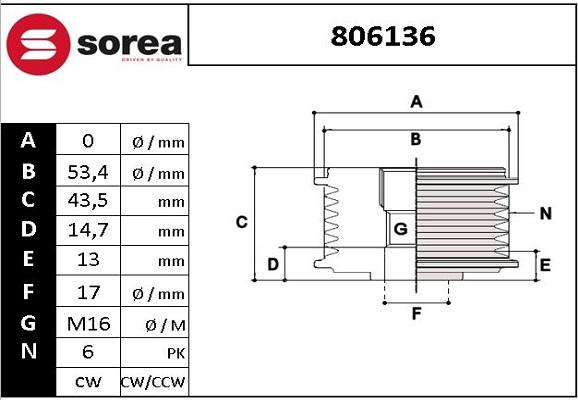 EAI 806136 - Puleggia cinghia, Alternatore autozon.pro