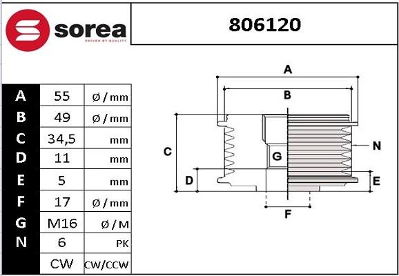 EAI 806120 - Puleggia cinghia, Alternatore autozon.pro