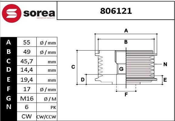 EAI 806121 - Puleggia cinghia, Alternatore autozon.pro