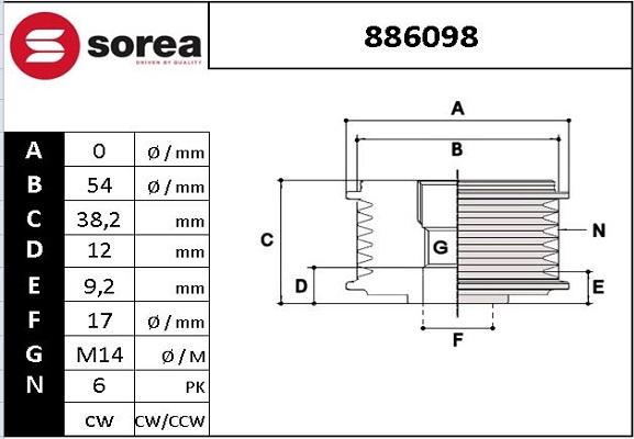 EAI 886098 - Puleggia cinghia, Alternatore autozon.pro