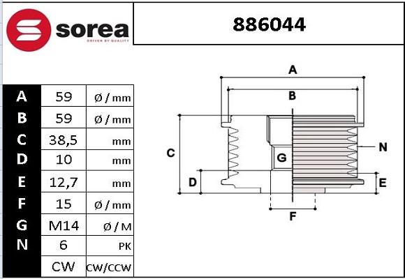 EAI 886044 - Puleggia cinghia, Alternatore autozon.pro