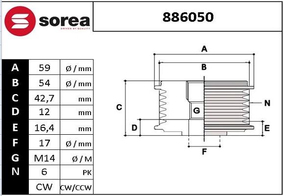 EAI 886050 - Puleggia cinghia, Alternatore autozon.pro