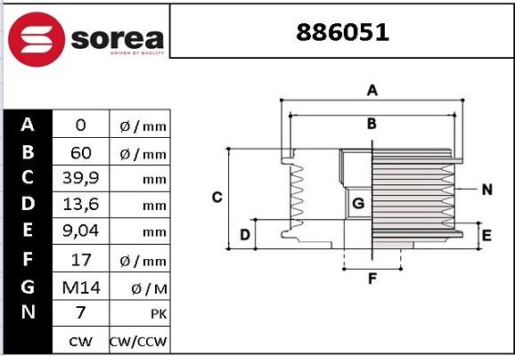 EAI 886051 - Puleggia cinghia, Alternatore autozon.pro