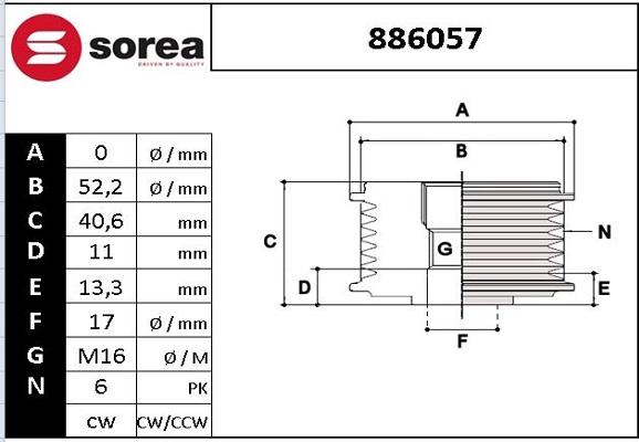 EAI 886057 - Puleggia cinghia, Alternatore autozon.pro