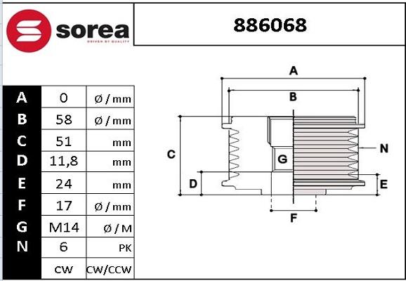 EAI 886068 - Puleggia cinghia, Alternatore autozon.pro