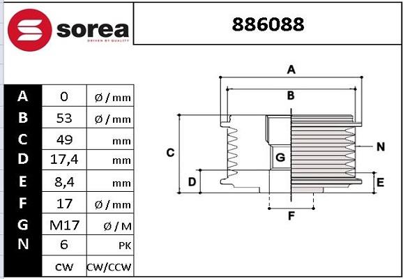 EAI 886088 - Puleggia cinghia, Alternatore autozon.pro