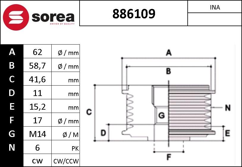 EAI 886109 - Puleggia cinghia, Alternatore autozon.pro