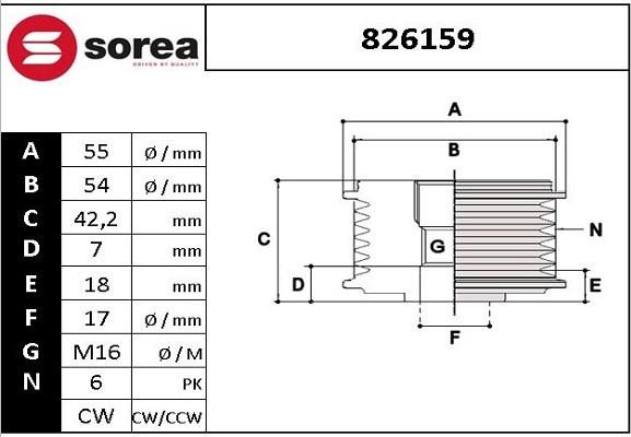 EAI 826159 - Puleggia cinghia, Alternatore autozon.pro