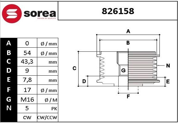 EAI 826158 - Puleggia cinghia, Alternatore autozon.pro