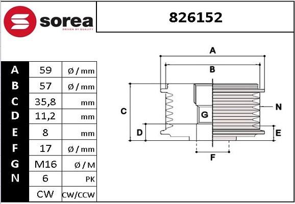 EAI 826152 - Puleggia cinghia, Alternatore autozon.pro