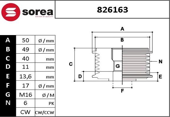 EAI 826163 - Puleggia cinghia, Alternatore autozon.pro