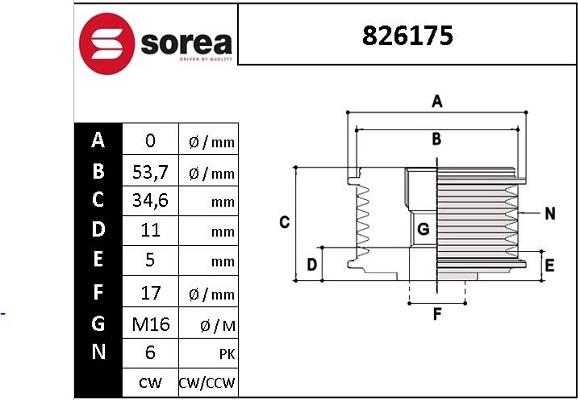 EAI 826175 - Puleggia cinghia, Alternatore autozon.pro