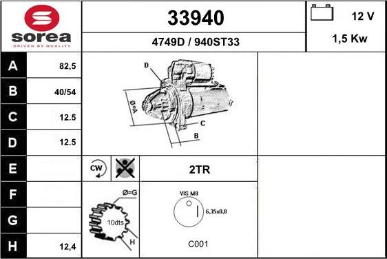 EAI 33940 - Motorino d'avviamento autozon.pro