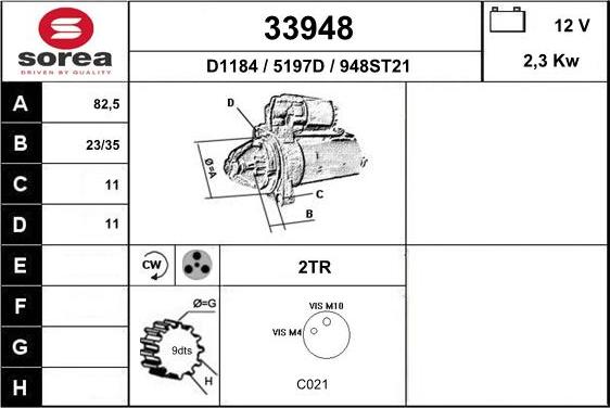 EAI 33948 - Motorino d'avviamento autozon.pro