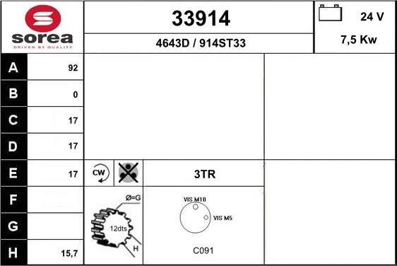 EAI 33914 - Motorino d'avviamento autozon.pro