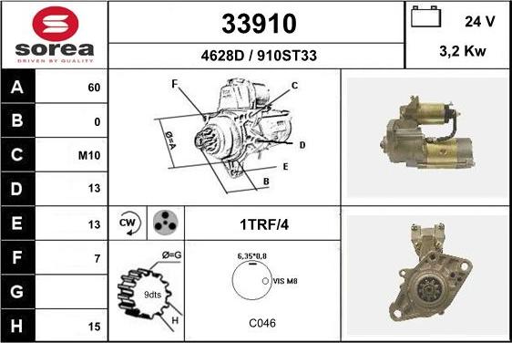 EAI 33910 - Motorino d'avviamento autozon.pro