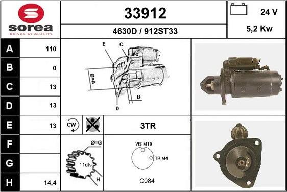 EAI 33912 - Motorino d'avviamento autozon.pro