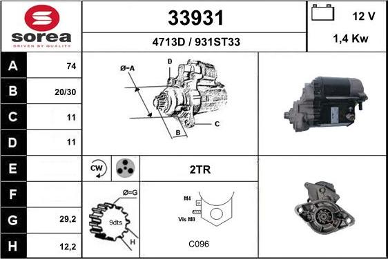 EAI 33931 - Motorino d'avviamento autozon.pro