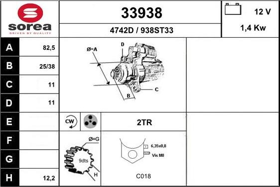 EAI 33938 - Motorino d'avviamento autozon.pro