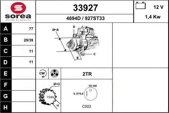 EAI 33927 - Motorino d'avviamento autozon.pro