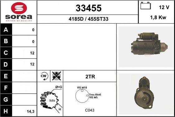 EAI 33455 - Motorino d'avviamento autozon.pro