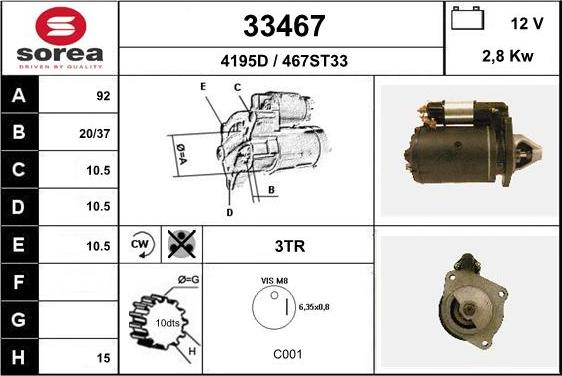 EAI 33467 - Motorino d'avviamento autozon.pro