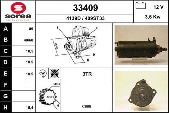 EAI 33409 - Motorino d'avviamento autozon.pro