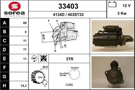 EAI 33403 - Motorino d'avviamento autozon.pro