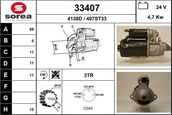 EAI 33407 - Motorino d'avviamento autozon.pro