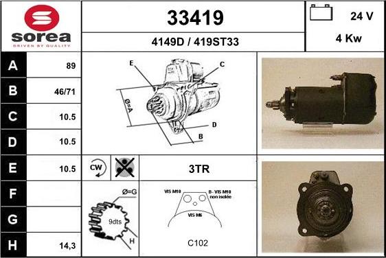 EAI 33419 - Motorino d'avviamento autozon.pro